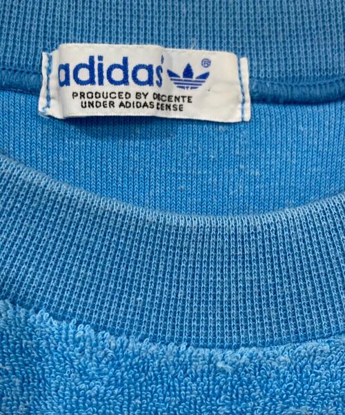 adidas（アディダス）adidas (アディダス) パイル地半袖スウェット ブルー サイズ:Ⅿの古着・服飾アイテム