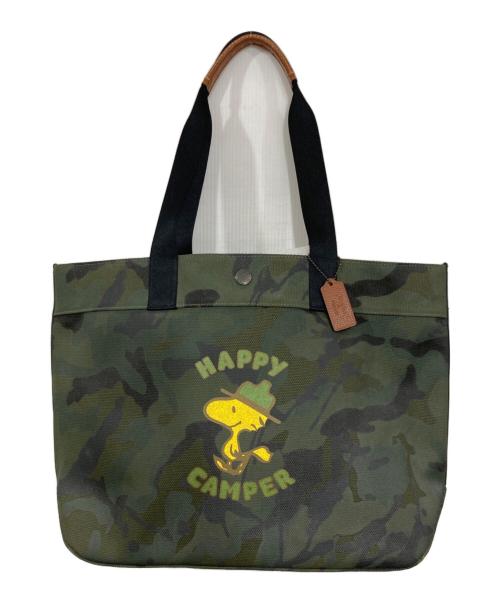 COACH（コーチ）COACH (コーチ) PEANUTS (ピーナッツ) ウッドストックトートバッグ グリーンの古着・服飾アイテム