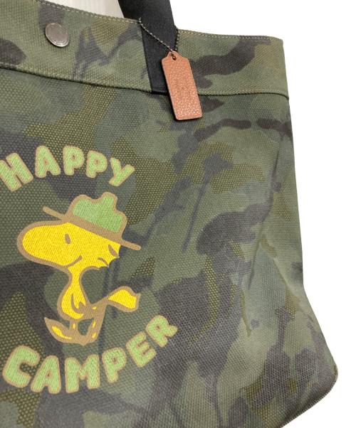 COACH（コーチ）COACH (コーチ) PEANUTS (ピーナッツ) ウッドストックトートバッグ グリーンの古着・服飾アイテム