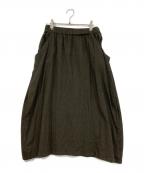 evam evaエヴァムエヴァ）の古着「コットン リネン グレンチェック イージー スカート」｜ブラウン