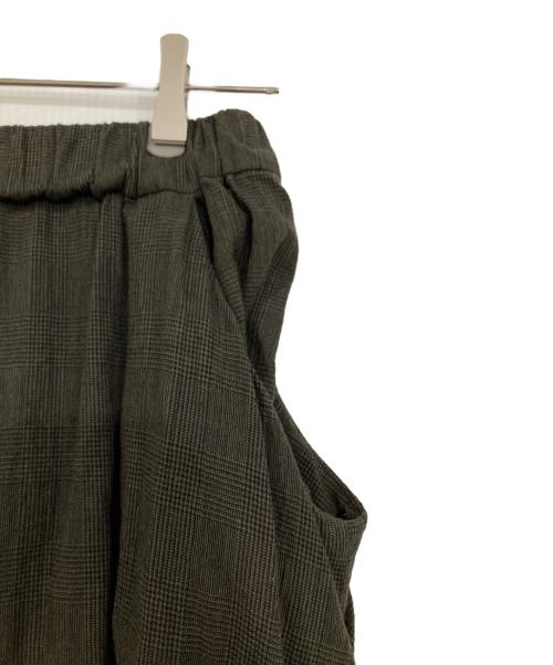 evam eva（エヴァムエヴァ）evam eva (エヴァムエヴァ) コットン リネン グレンチェック イージー スカート ブラウン サイズ:表記なしの古着・服飾アイテム