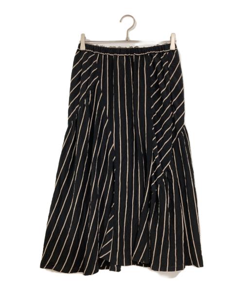 Y's for living（ワイズフォーリビング）Y'S for living (ワイズフォーリビング) ポリストライプスカート ブラック サイズ:-の古着・服飾アイテム