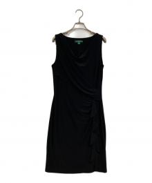 LAUREN RALPH LAUREN（ローレンラルフローレン）の古着「ジャージーワンピース」｜ブラック