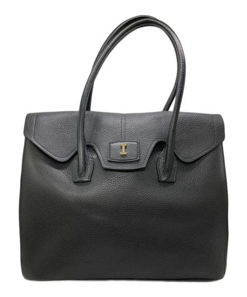 IACUCCI（イアクッチ）IACUCCI (イアクッチ) フラップレザートートバッグ ブラックの古着・服飾アイテム