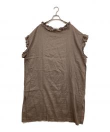 house of lotus（ハウスオブロータス）の古着「リネンフリルワンピース」｜ブラウン