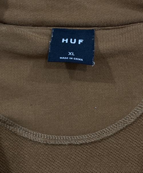 HUF（ハフ）HUF (ハフ) ハーフジップスウェット ブラウン サイズ:XLの古着・服飾アイテム