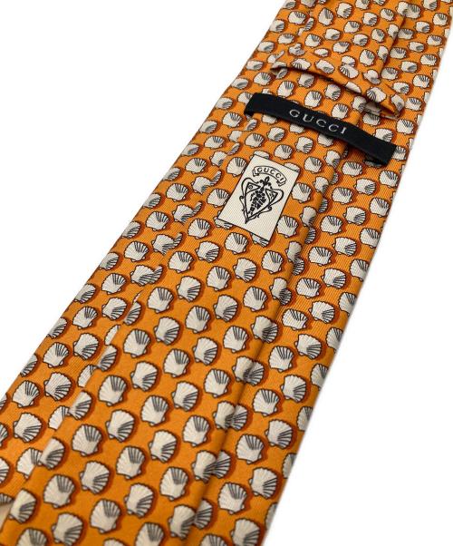 GUCCI（グッチ）GUCCI (グッチ) シェル柄シルクネクタイ オレンジ サイズ:-の古着・服飾アイテム