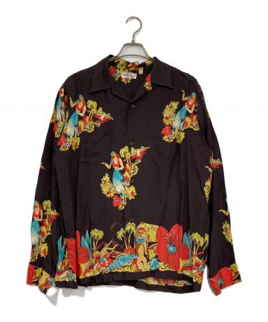 SUN SURF サンサーフ アロハシャツ 長袖 レーヨン ブラウン L 3077001552354256_01_1019w.jpeg