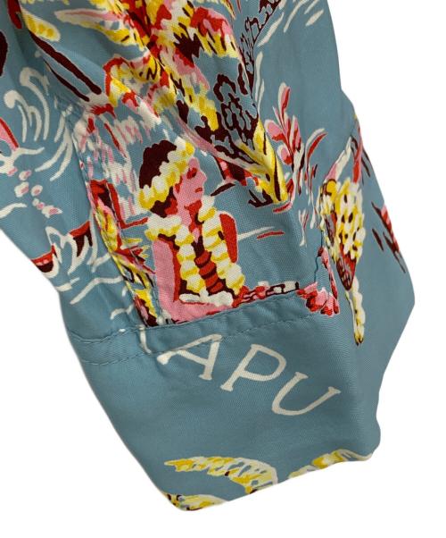 Sun Surf（サンサーフ）Sun Surf (サンサーフ) 長袖アロハシャツ スカイブルー サイズ:Lの古着・服飾アイテム