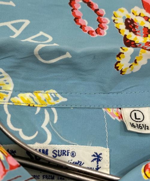 Sun Surf（サンサーフ）Sun Surf (サンサーフ) 長袖アロハシャツ スカイブルー サイズ:Lの古着・服飾アイテム