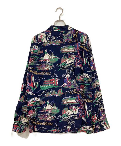 Sun Surf（サンサーフ）Sun Surf (サンサーフ) 長袖アロハシャツ ネイビー サイズ:Ⅿの古着・服飾アイテム