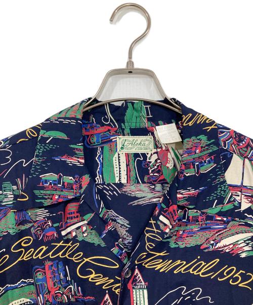 Sun Surf（サンサーフ）Sun Surf (サンサーフ) 長袖アロハシャツ ネイビー サイズ:Ⅿの古着・服飾アイテム