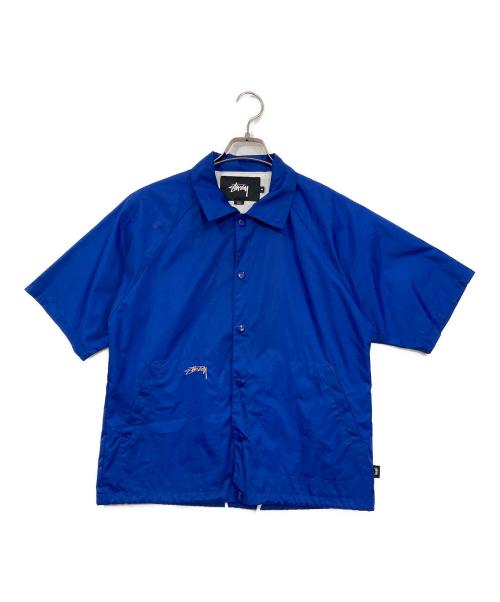 stussy（ステューシー）stussy (ステューシー) 半袖コーチジャケット ブルー サイズ:Ⅿの古着・服飾アイテム