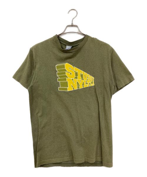 stussy（ステューシー）stussy (ステューシー) 00'sプリントTシャツ カーキ サイズ:Ⅿの古着・服飾アイテム