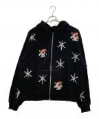 unknown×Ed Hardyアンノウン×エド ハーディー）の古着「ラインストーンジップパーカー」｜ブラック