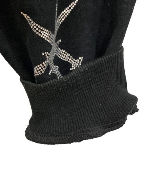 unknown（アンノウン）Unknown (アンノウン) ED HARDY (エド ハーディー) ラインストーンジップパーカー ブラック サイズ:Lの古着・服飾アイテム