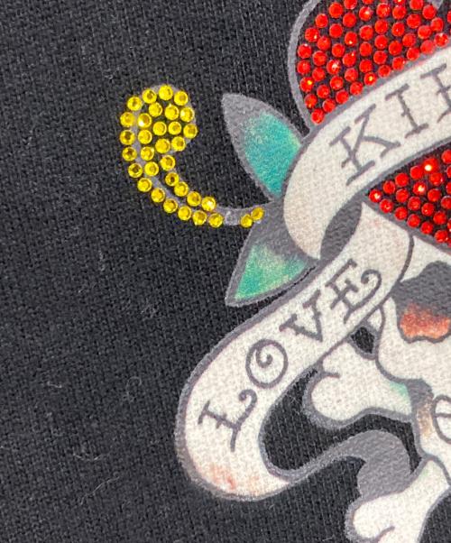 unknown（アンノウン）Unknown (アンノウン) ED HARDY (エド ハーディー) ラインストーンジップパーカー ブラック サイズ:Lの古着・服飾アイテム