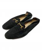 GUCCIグッチ）の古着「スウェードビットローファー」｜ブラック