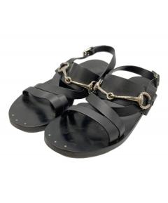 中古・古着通販】GUCCI (グッチ) ホースビットファーサンダル ブラウン