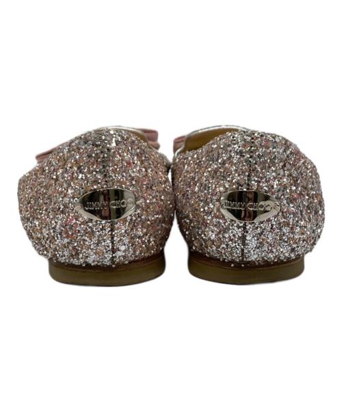 JIMMY CHOO（ジミーチュウ）JIMMY CHOO (ジミーチュウ) リボンフラットパンプス ピンク サイズ:38の古着・服飾アイテム