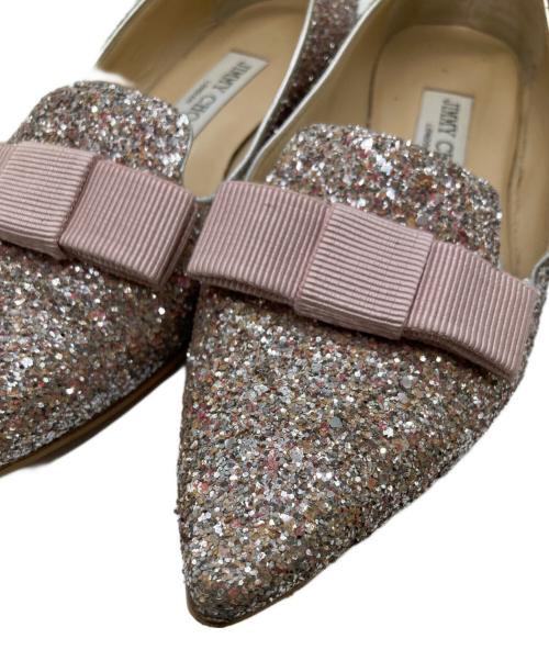 JIMMY CHOO（ジミーチュウ）JIMMY CHOO (ジミーチュウ) リボンフラットパンプス ピンク サイズ:38の古着・服飾アイテム
