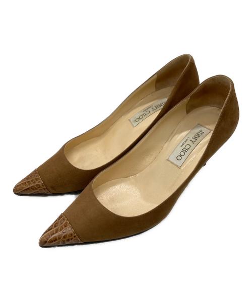 JIMMY CHOO（ジミーチュウ）JIMMY CHOO (ジミーチュウ) スウェードパンプス ブラウン サイズ:35 1/2の古着・服飾アイテム