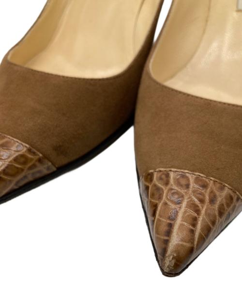 JIMMY CHOO（ジミーチュウ）JIMMY CHOO (ジミーチュウ) スウェードパンプス ブラウン サイズ:35 1/2の古着・服飾アイテム