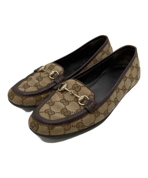 GUCCI（グッチ）GUCCI (グッチ) GGビットドライビングシューズ ベージュ サイズ:35 1/2の古着・服飾アイテム