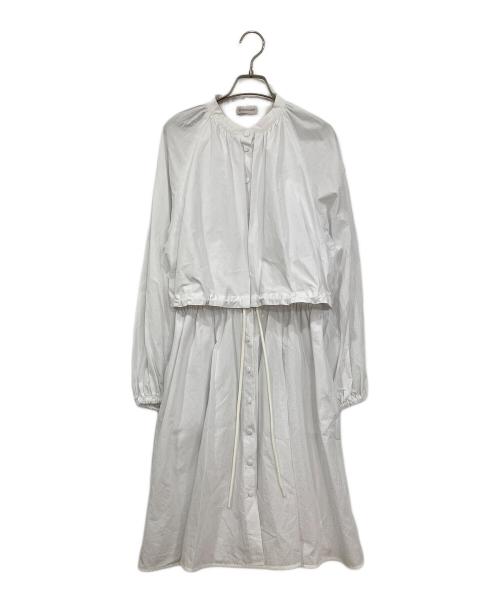 MONCLER（モンクレール）MONCLER (モンクレール) Abito chemisier in cotone/ABITOコットンシャツワンピース ホワイト サイズ:40の古着・服飾アイテム