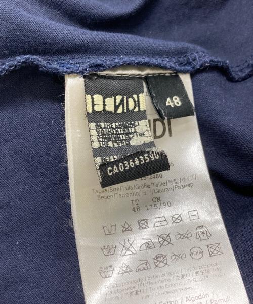 FENDI（フェンディ）FENDI (フェンディ) 18ss モンスターアイ ラインストーン 半袖Tシャツ ネイビー サイズ:48の古着・服飾アイテム