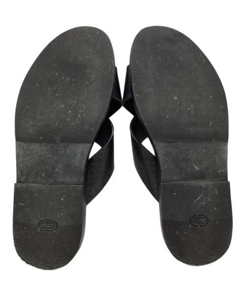 GUCCI（グッチ）GUCCI (グッチ) クロスストラップサンダル ブラック サイズ:9の古着・服飾アイテム