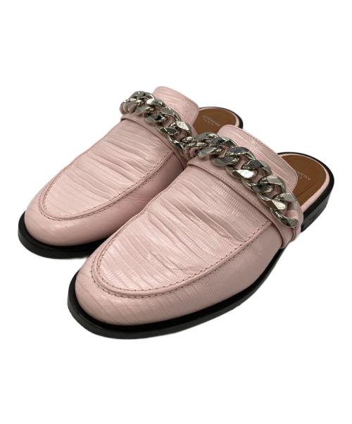 GIVENCHY（ジバンシィ）GIVENCHY (ジバンシィ) チェーン付ミュールサンダル ピンク サイズ:40 1/2 (26.5cm)の古着・服飾アイテム