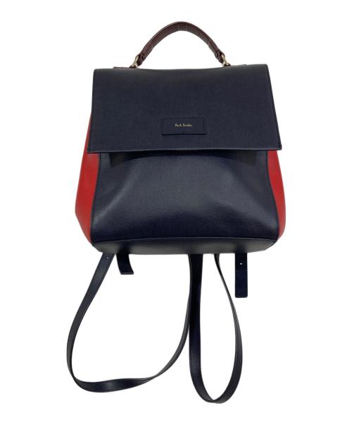 PAUL SMITH（ポールスミス）Paul Smith (ポールスミス) カラーブロック バックパック ネイビー×レッドの古着・服飾アイテム