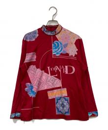 LEONARD SPORT（レオナール スポーツ）の古着「ハイネック花柄カットソー」｜レッド