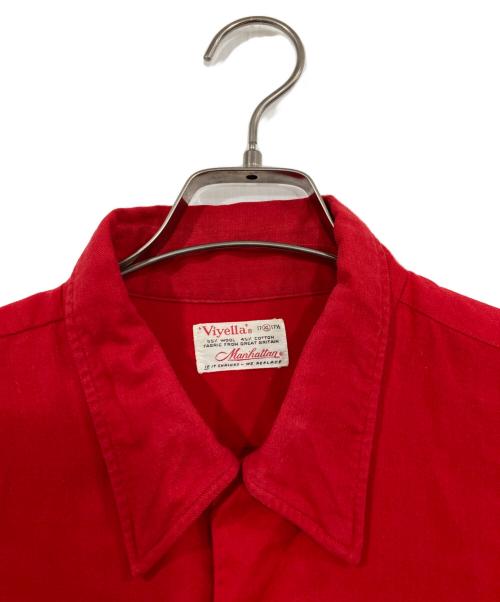 Viyella（ヴァイエラ）Viyella (ヴァイエラ) 60sヴィンテージ開襟シャツ レッド サイズ:XLの古着・服飾アイテム