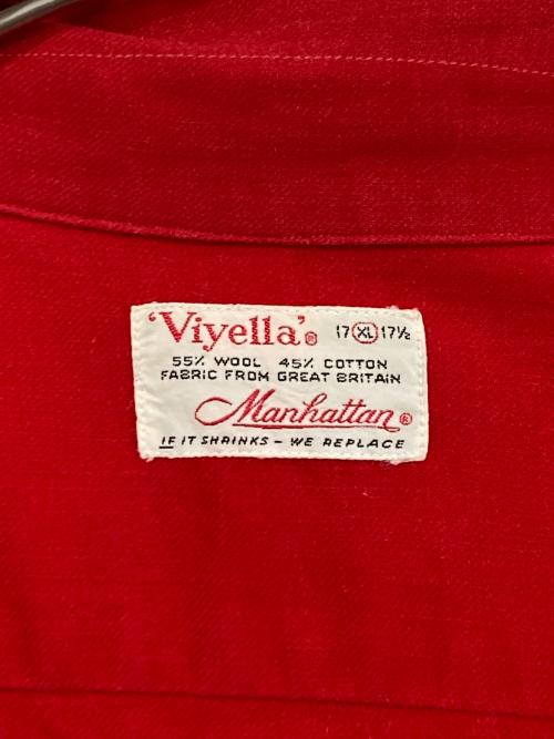 Viyella（ヴァイエラ）Viyella (ヴァイエラ) 60sヴィンテージ開襟シャツ レッド サイズ:XLの古着・服飾アイテム