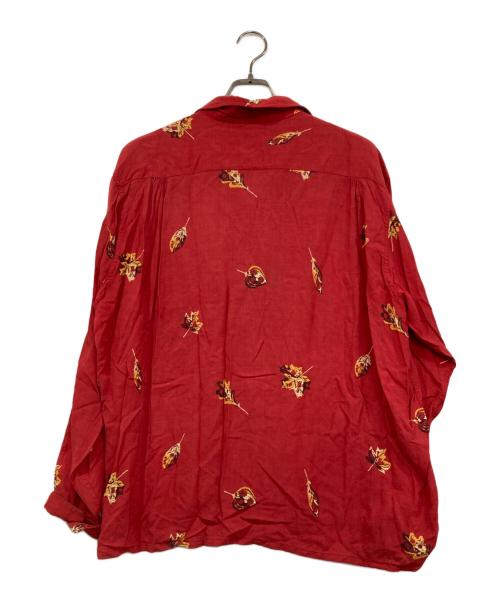 Manhattan（マンハッタン）Manhattan (マンハッタン) 50s~60s総柄オープンカラーシャツ レッド サイズ:XLの古着・服飾アイテム