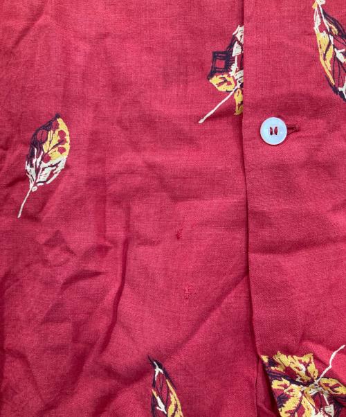 Manhattan（マンハッタン）Manhattan (マンハッタン) 50s~60s総柄オープンカラーシャツ レッド サイズ:XLの古着・服飾アイテム