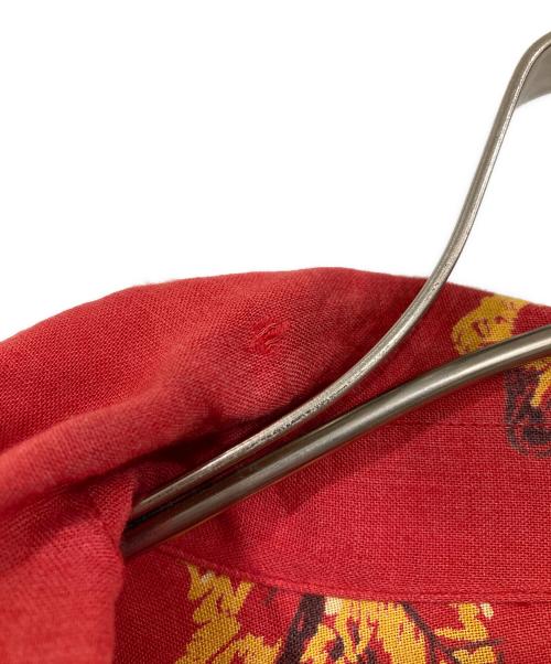 Manhattan（マンハッタン）Manhattan (マンハッタン) 50s~60s総柄オープンカラーシャツ レッド サイズ:XLの古着・服飾アイテム