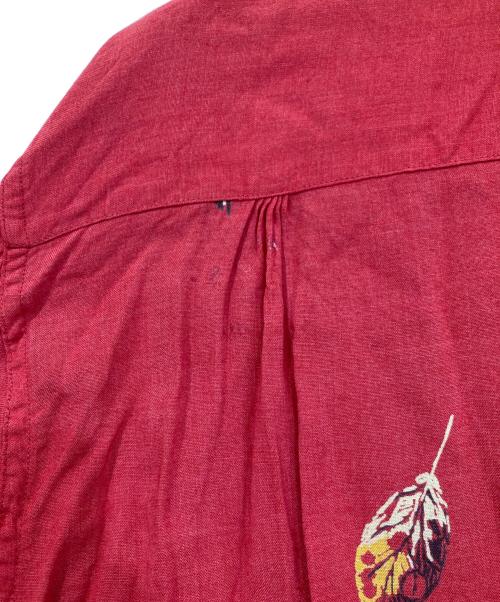 Manhattan（マンハッタン）Manhattan (マンハッタン) 50s~60s総柄オープンカラーシャツ レッド サイズ:XLの古着・服飾アイテム