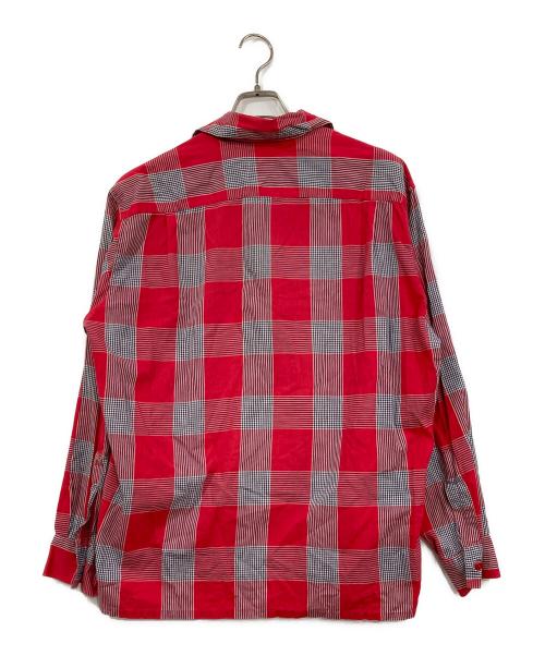 Pilgrim（ピルグリム）Pilgrim (ピルグリム) ヴィンテージオープンカラーチャックシャツ レッド サイズ:Lの古着・服飾アイテム