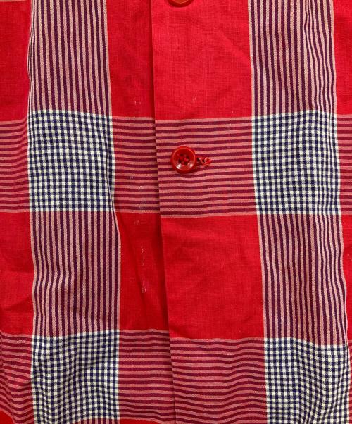 Pilgrim（ピルグリム）Pilgrim (ピルグリム) ヴィンテージオープンカラーチャックシャツ レッド サイズ:Lの古着・服飾アイテム