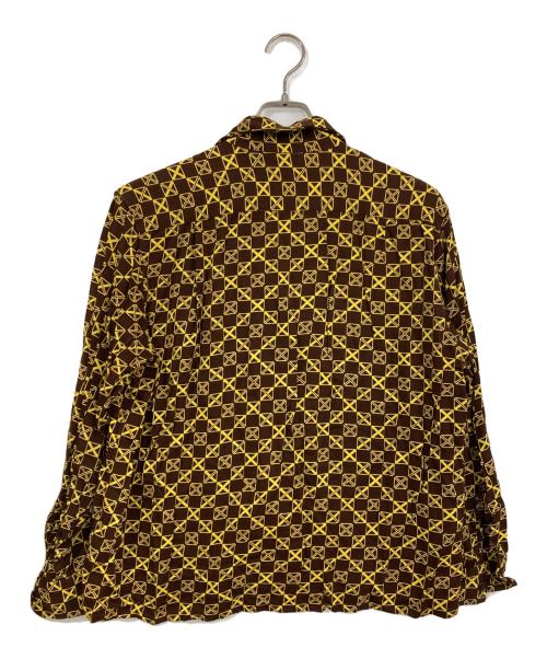 Sandy mac Donald（サンディマクドナルド）sandy mac donald (サンディマクドナルド) 60s総柄レーヨンシャツ ブラウン×イエロー サイズ:Lの古着・服飾アイテム