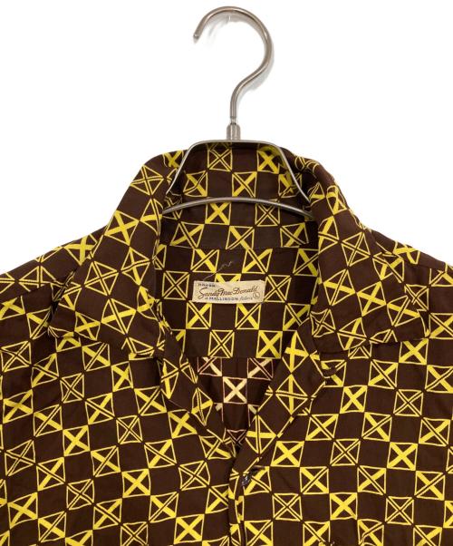 Sandy mac Donald（サンディマクドナルド）sandy mac donald (サンディマクドナルド) 60s総柄レーヨンシャツ ブラウン×イエロー サイズ:Lの古着・服飾アイテム
