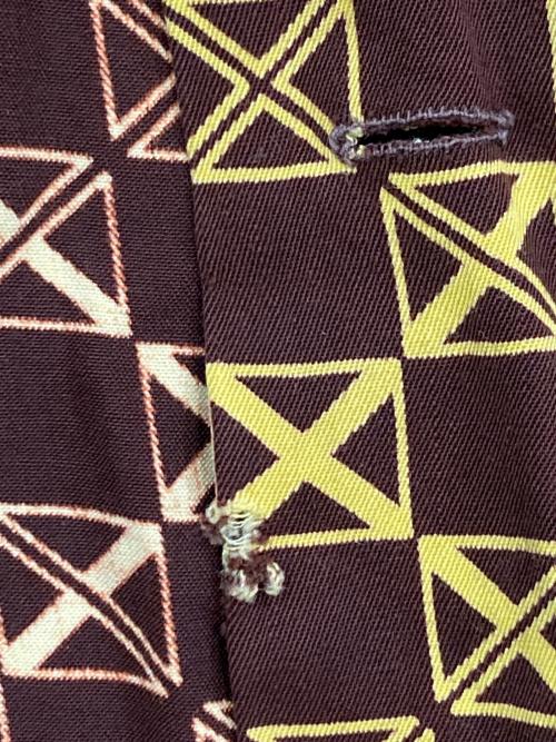 Sandy mac Donald（サンディマクドナルド）sandy mac donald (サンディマクドナルド) 60s総柄レーヨンシャツ ブラウン×イエロー サイズ:Lの古着・服飾アイテム