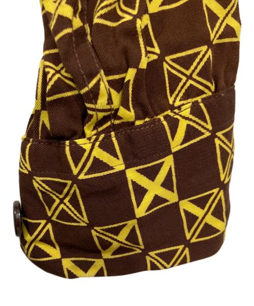 Sandy mac Donald（サンディマクドナルド）sandy mac donald (サンディマクドナルド) 60s総柄レーヨンシャツ ブラウン×イエロー サイズ:Lの古着・服飾アイテム