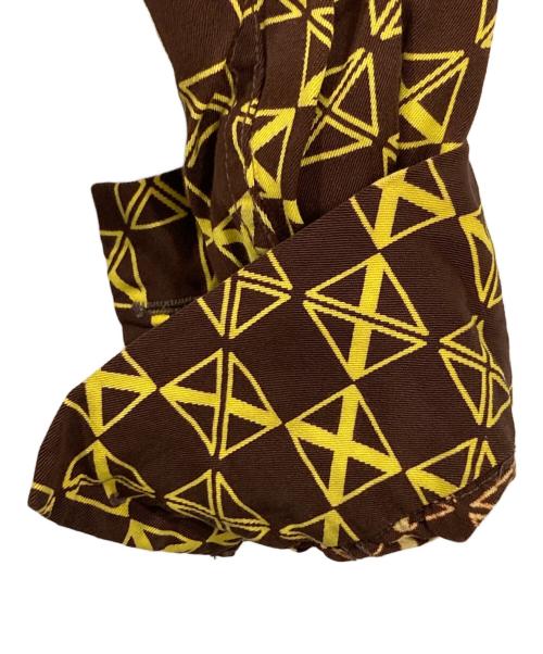 Sandy mac Donald（サンディマクドナルド）sandy mac donald (サンディマクドナルド) 60s総柄レーヨンシャツ ブラウン×イエロー サイズ:Lの古着・服飾アイテム