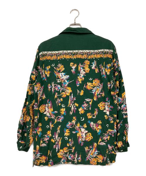 ROYAL PALM（ロイヤルパーム）ROYAL PALM (ロイヤルパーム) 50'sヴィンテージ長袖アロハシャツ グリーン サイズ:不明　実寸参照の古着・服飾アイテム