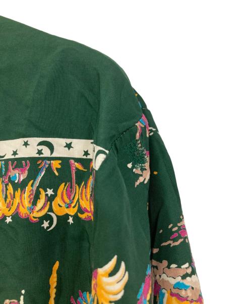 ROYAL PALM（ロイヤルパーム）ROYAL PALM (ロイヤルパーム) 50'sヴィンテージ長袖アロハシャツ グリーン サイズ:不明　実寸参照の古着・服飾アイテム