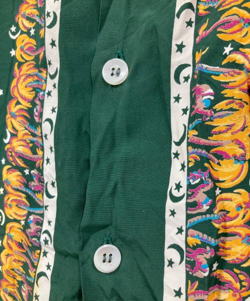 ROYAL PALM（ロイヤルパーム）ROYAL PALM (ロイヤルパーム) 50'sヴィンテージ長袖アロハシャツ グリーン サイズ:不明　実寸参照の古着・服飾アイテム